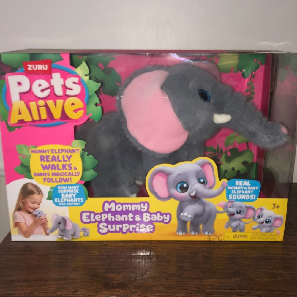 Pets alive mommy elephant & baby surprise new